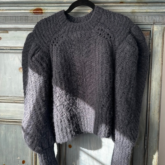 Ulla Johnson Heather Alpaca Blend Pull Over Sweater in Midnight Size M - Picture 8 of 14